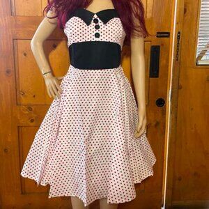 Women's Dress Retro Vintage Swing 1950's halter mini polkadot print